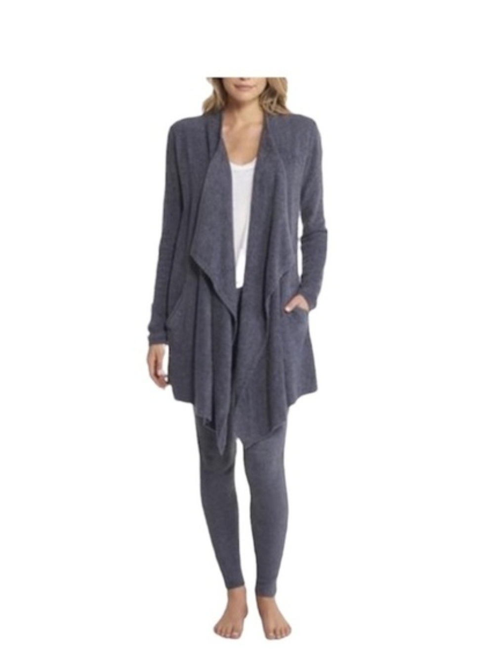 Barefoot Dreams CozyChic Lite Cardigan- Dark Gray
